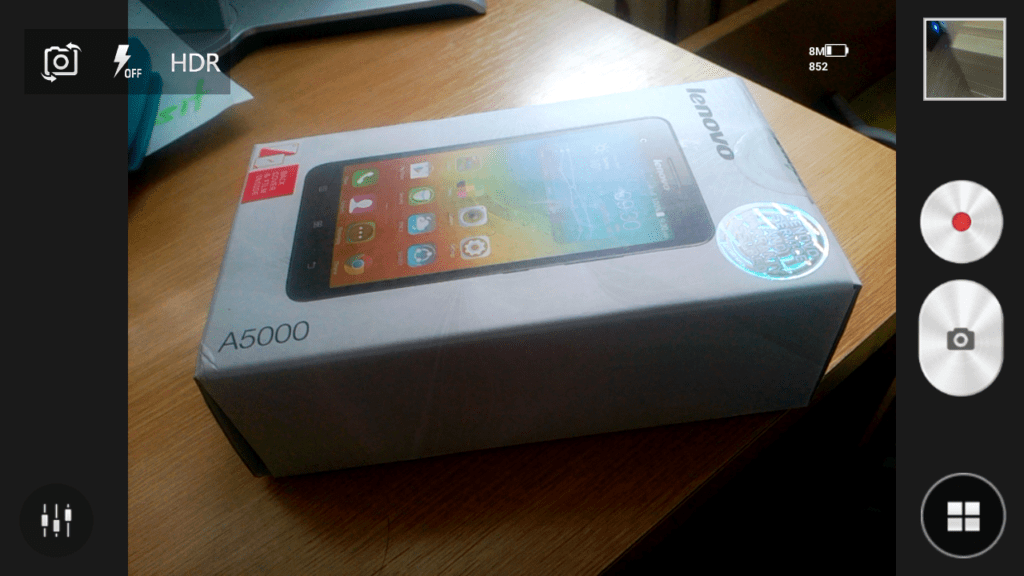 Lenovo A5000 aplikace Fotoaparát