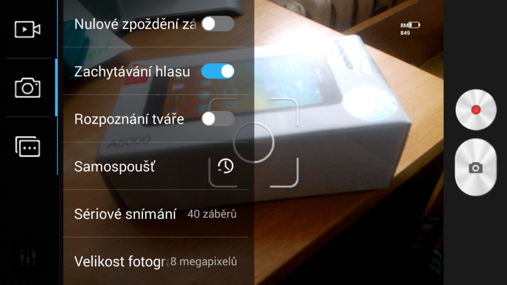 Lenovo A5000 fotoaparát pokročilé funkce