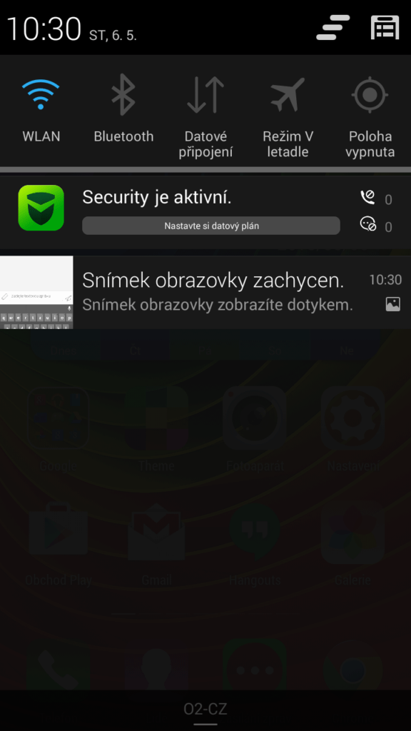 Lenovo A5000 notifikace