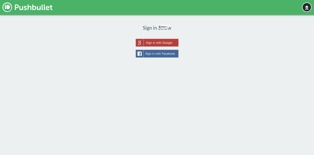 Pushbullet na desktopu v prohlížeči