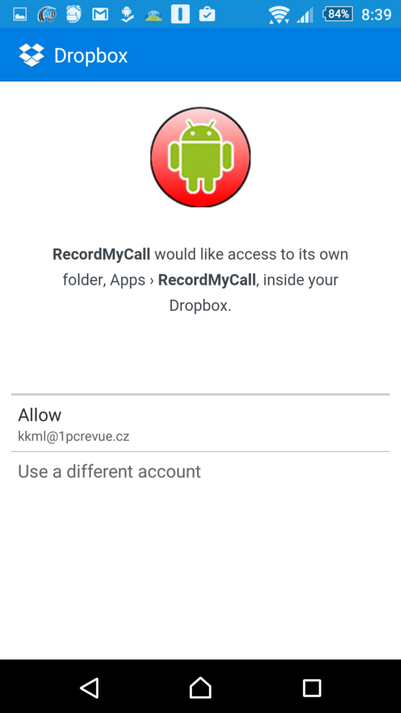 Propojení s Dropboxem