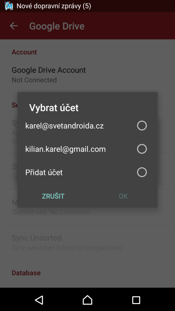 Propojení s Diskem Google