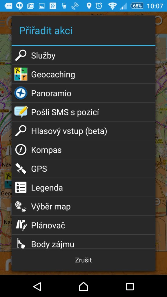 Do levé lišty lze přidávat a odebírat tlačítka