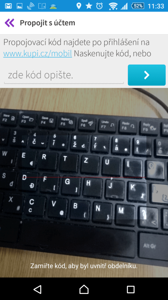 Skenování kódu