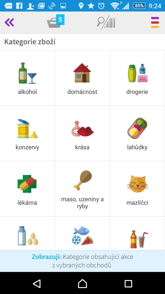 Sekce Zboží a slevy