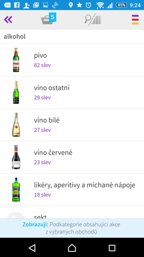 Kategorie produktů