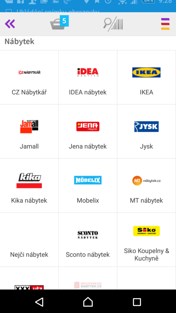 Sekce Obchody a letáky