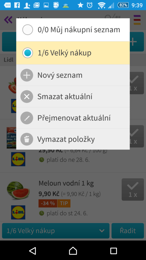 Můžete vytvářet nové seznamy