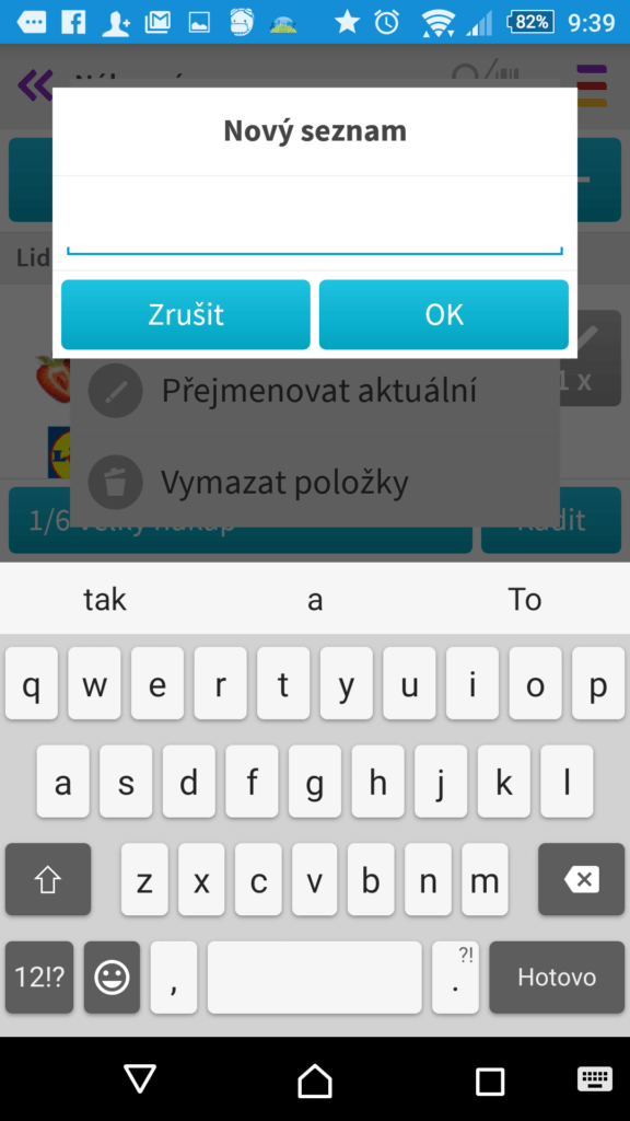 Můžete vytvářet nové seznamy