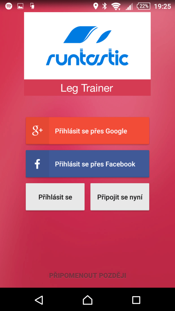 Android Aplikace Leg Runtastic 1