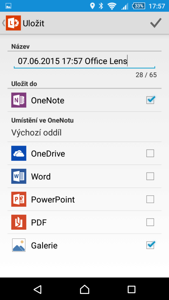 Android aplikace Office Lens 3