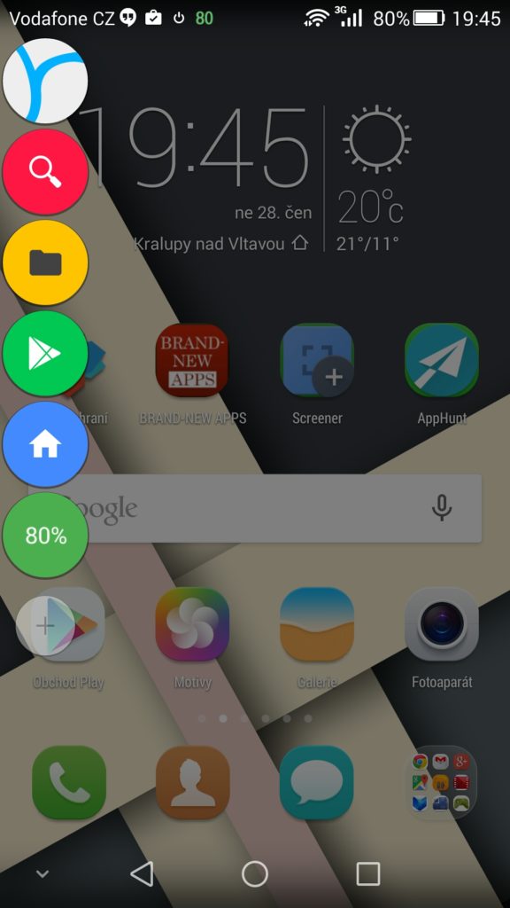 android aplikace Rovers Floating Launcher 1