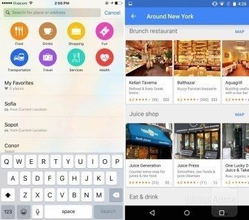 iOS vs. Android Mapy 3