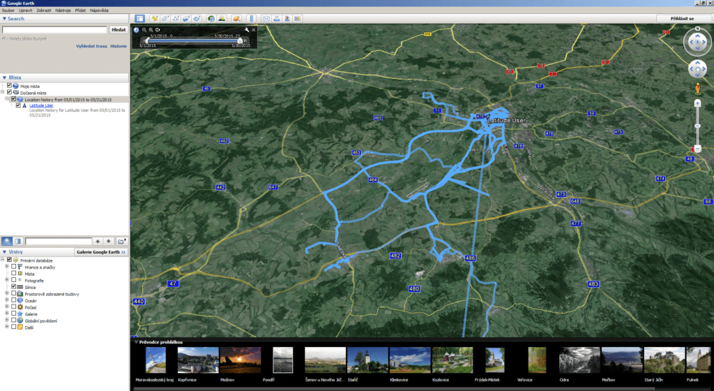 Prohlížení v aplikaci Google Earth