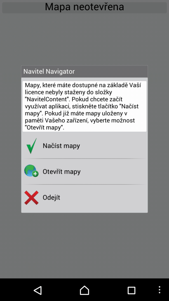 Stažení map pro offline