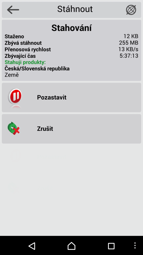 Stahování map bylo pomalé