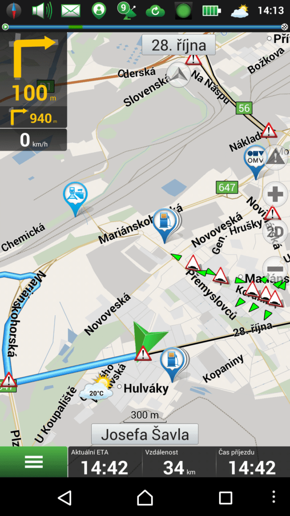 Navigace přes uzavřenou ulici Mariánskohorskou v Ostravě