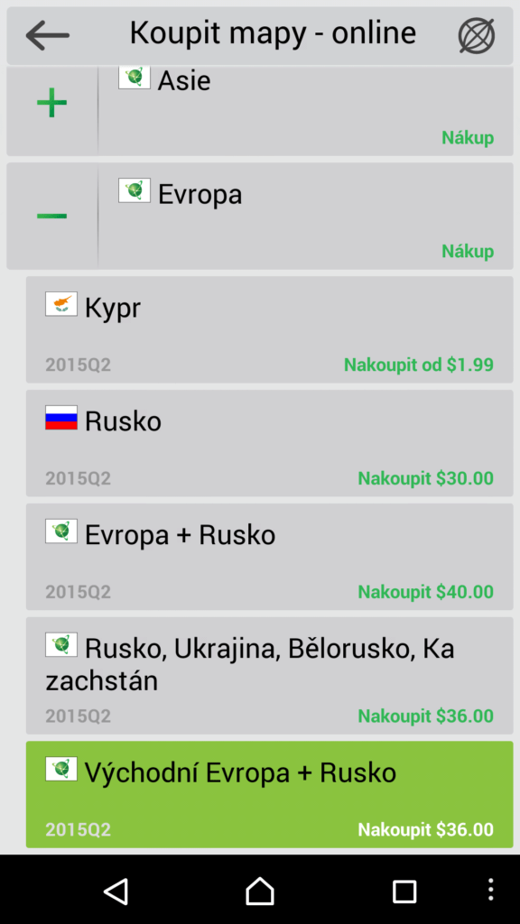 Zakoupení map