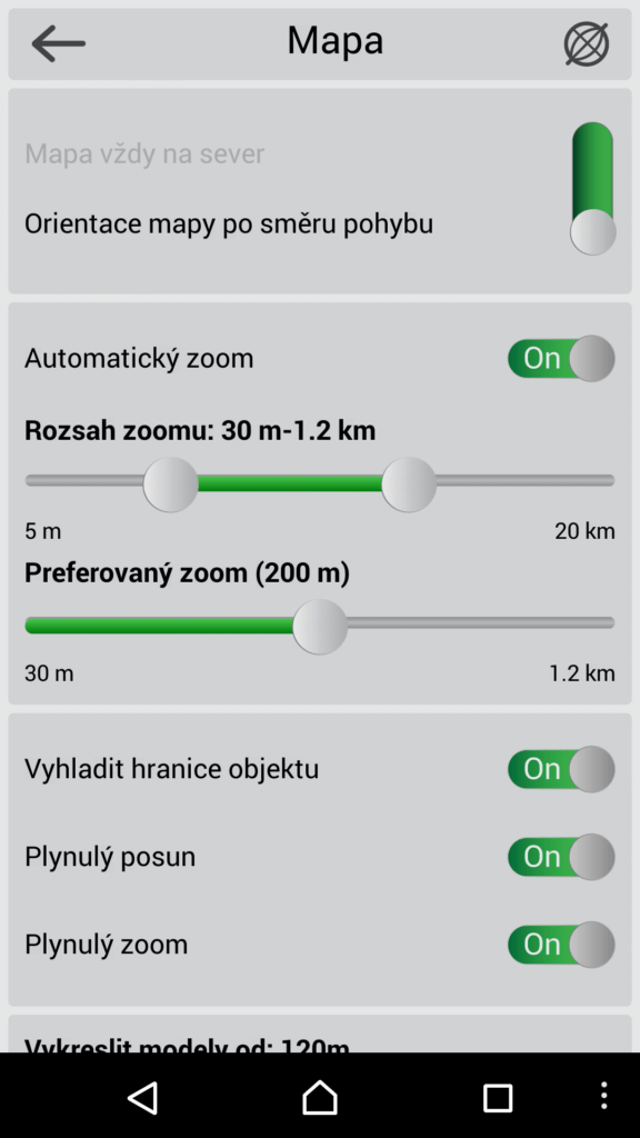 Sekce Mapa