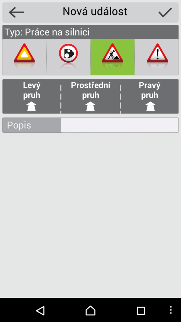 Nahlášení problému na cestě
