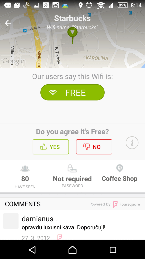 Informace o Wi-Fi