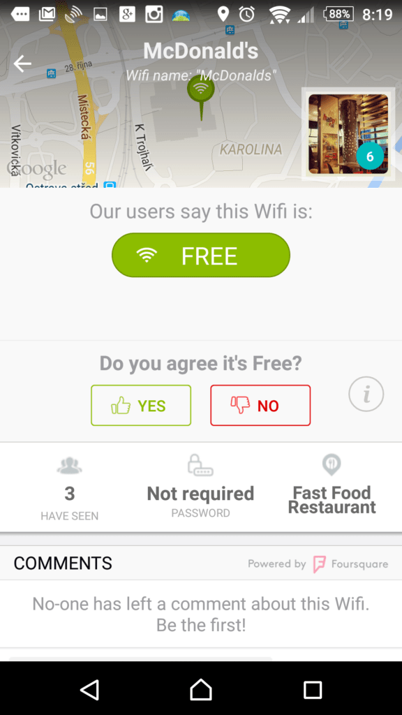Informace o Wi-Fi