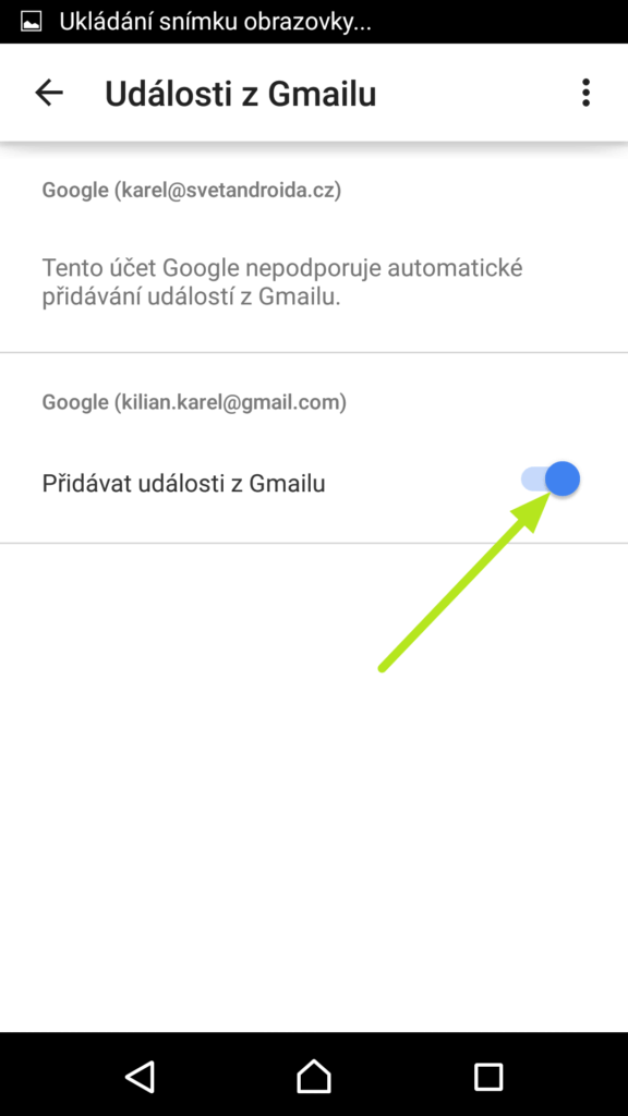 Přidávat události z Gmailu