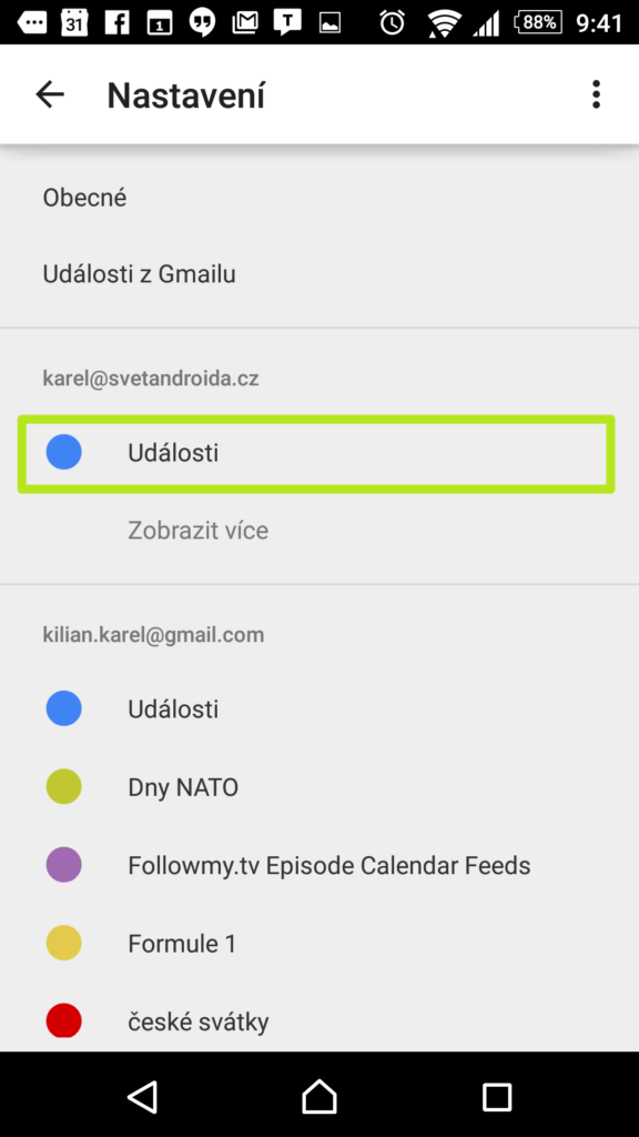 Vyberte kalendář
