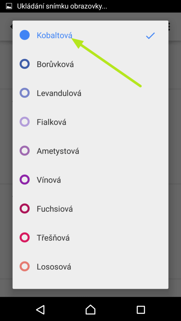 Nastavení barvy