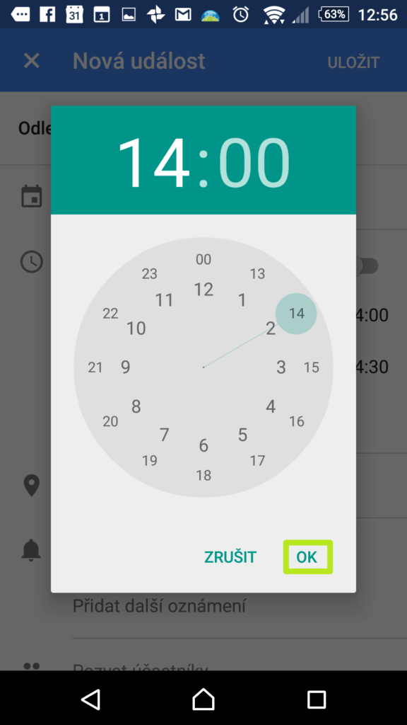 Zadání události v jiném časovém pásmu