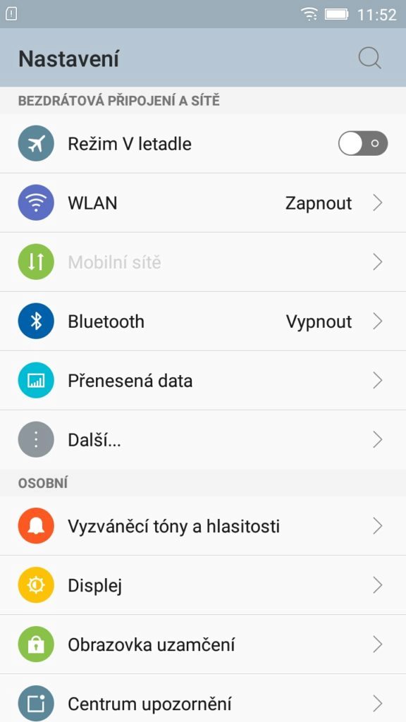 Lenovo A7000 nastavení 1