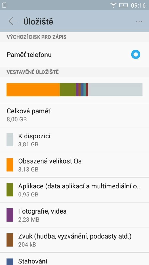 Lenovo A7000 úložiště