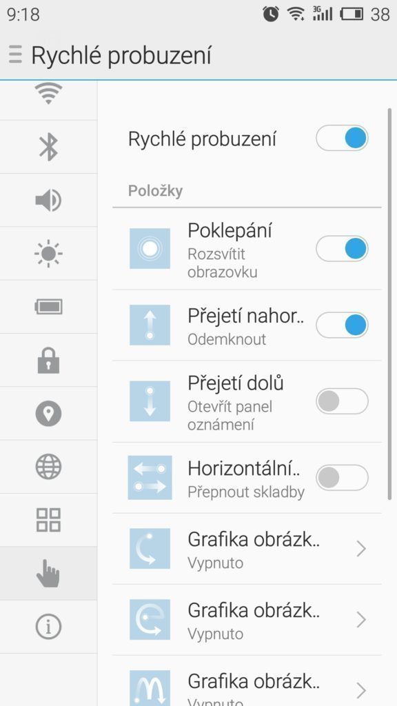 Meizu M2 Note rychlé probuzení