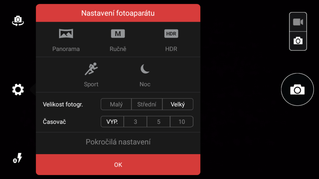 Vodafone Smart Prime 6 fotoaplikace nastavení
