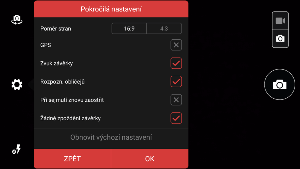 Vodafone Smart Prime 6 fotoaplikace nastavení 2