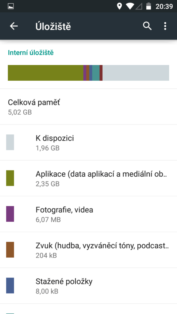 Vodafone Smart Prime 6 úložiště
