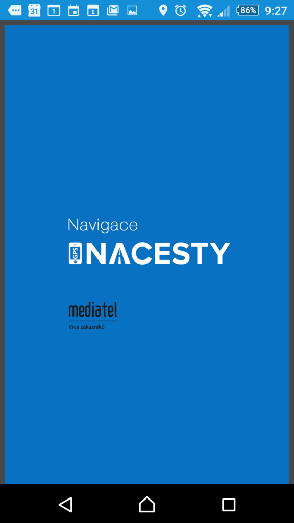 První spuštění aplikace NACESTY