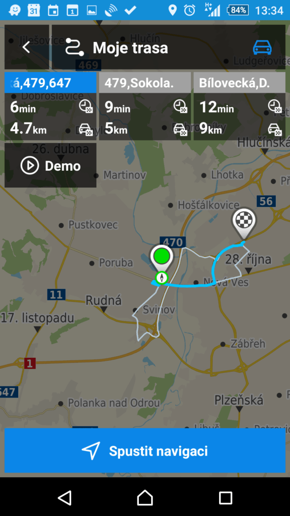 Naplánovaná trasa přes uzavřenou ulici Mariánskohorská