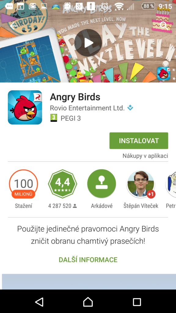 Vyhledání aplikace