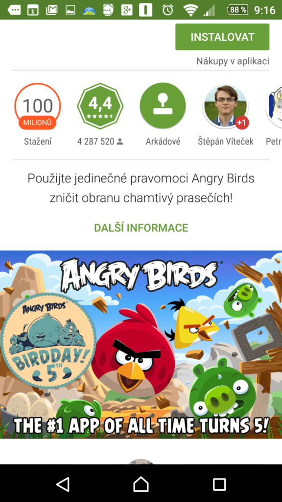 Informace o aplikaci
