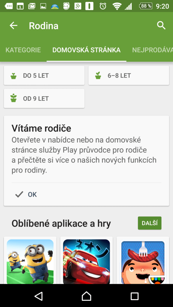 Kategorie Rodina