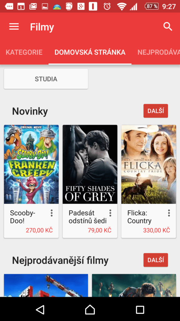 Sekce Filmy