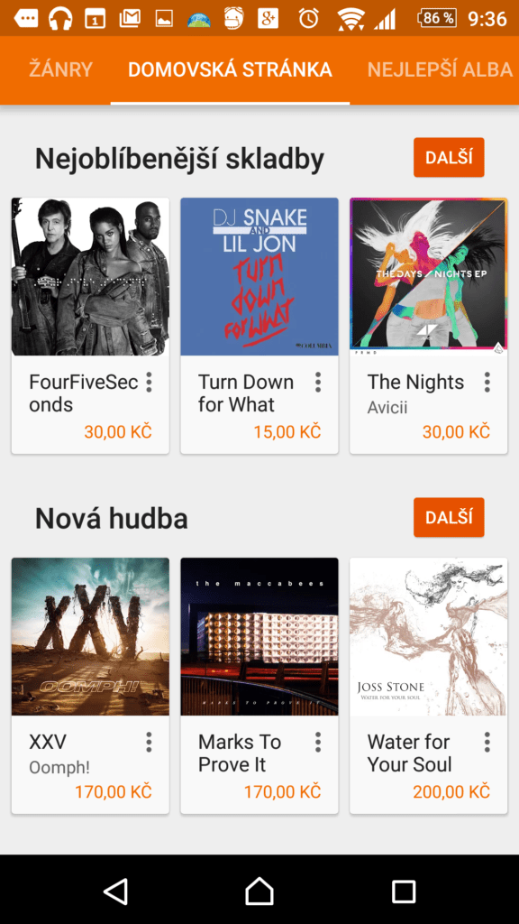 Sekce Hudba