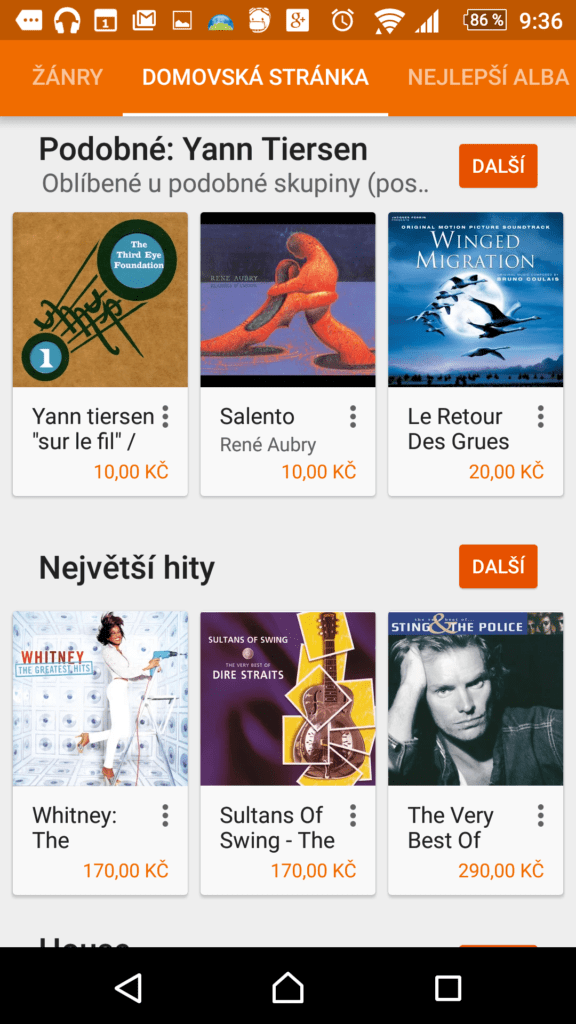 Sekce Hudba
