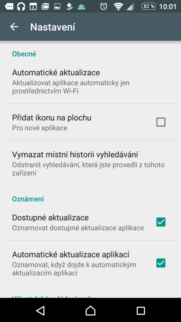 Možnosti nastavení