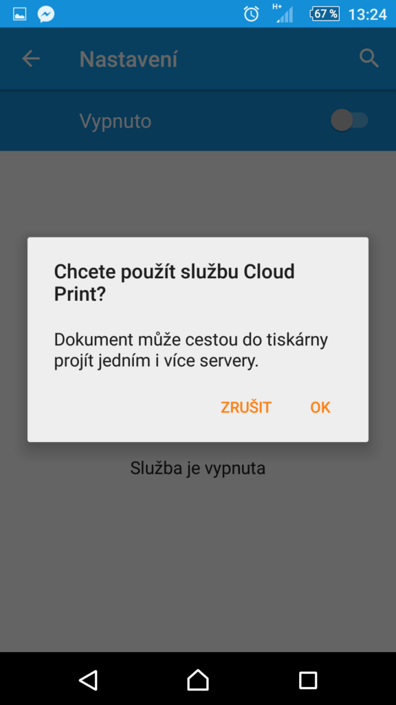 Aktivace podpory tisku