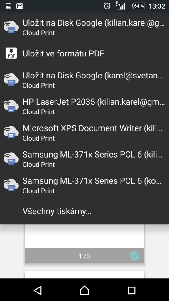 Tisk z prohlížeče Chrome