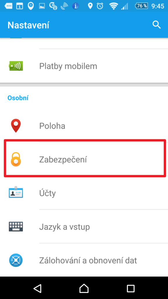 Zabezpečení