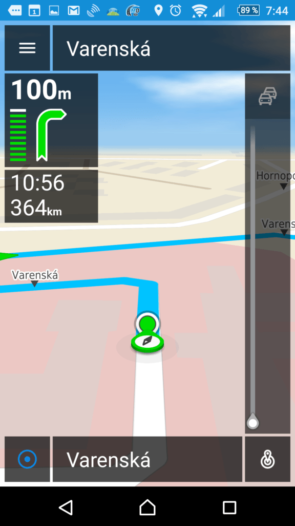 NACESTY během navigace