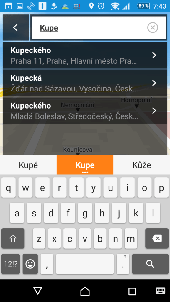 Zadání ulice